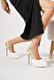 Loloser Platform Thin Heel Open Back Evening Dress Women's High Heel Shoes Skin - 4