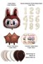 Labubu Baby Abubu Brown Balloon Set – Helium Compatible, Star & Round Foil 4 Year Old Cream Number - 2