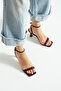 Women's Mendy Burgundy Patent Leather Ankle Strap Thin Double Strap Heeled Sandals Shoes - 4