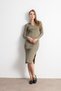 Women's Polo Neck Ribbed - Slit Knit Dress