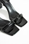 Women's Mendy Black Patent Leather Ankle Strap Thin Double Strap Heeled Sandals Shoes - 3