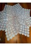 Handcrafted Tıg Lace Fiskos Tablecloth, Hand Knitted Fis Kos Coffee Table Cover 100 cm - 3