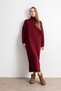 Women's High Neck Oversize Knit Dress – Burgundy - 7