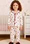 Girl's Heart-Patterned Buttoned 100% Cotton Colorful Pajama Set - 5