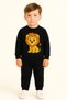 Girl-Boy Children's Cotton-Leopard Patterned Sweat Set 3 4 5 6 7 8 9 10 11 12 Years Old
