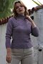 Lilac Color Turtleneck Long Sleeve Polka Dot Knitwear Sweater 60 55 - 5
