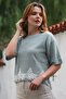 Mint Round Neck Short Sleeve Lace Knitwear Blouse 64 57 - 3