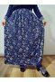 Elastic Waist Patterned Winter Medium Thickness Combed Cotton Fabric Maxi Length Mother Skirt, Prayer Skirt Size 38-50