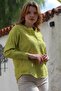 Lime Color Shirt Textured Button Woven Shirt with Shirt Collar Cuff Sleeves 70 58 - 4
