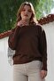 Brown Round Neck Long Sleeve Slim Glitter Knitwear Sweater 65 62 - 6