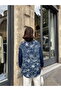 Women's Denim Shirt Jacket with Special Design on the Front and Back