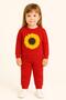 Girl's Black Sunflower Patterned Sweatshirt Set 3 4 5 6 7 8 9 10 11 12 Years Old - 2