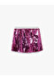 Sequined Skirt with Elastic Waist