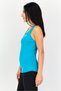 Women Sportswear Fit Brand Logo Sleeveless Tennis Tank Top, Aqua - 2