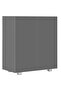 Sideboard High Gloss Grey 71x35x80 cm Engineered Wood - 4