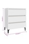Sideboard White 60x35x69 cm Engineered Wood - 3