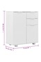 Sideboard High Gloss White 71x35x80 cm Engineered Wood - 3