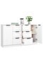 Sideboards 2 pcs White 60x30x70 cm Engineered Wood - 2