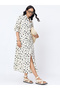 Off White Spot Print Maxi Shirt Dress - 5