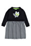 Girls Black Houndstooth Printed Dress