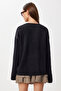 Very Soft Textured Knitted Cardigan with Tie Lci0043 Black - 5