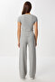 Yumoş T-Shirt Pants Set Lub0292 Gray Melange - 7