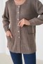 Women's Mother's Knitwear Wool Cardigan with Pocket Detail - 4