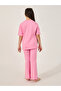 Typography Print T-Shirt and Drawstring Pyjama Set - 5