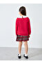 Girls Red Long Sleeve Top and Checked Skirt Set - 4