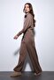 Beige Zippered Women's Tracksuit Set - 3