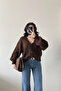 Women's Brown V-Neck Cardigan 2432 - 3