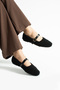 Sheep Banded Daily Comfortable Women's Black Home Slippers