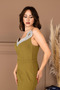 Atlas Fabric Stone Detailed Pencil Dress - Mustard - 3