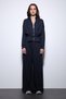 Navy Blue Waist Belted Wide Leg Pants Suit - 4