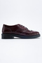 Burgundy Patent Leather Women's Classic Shoes Lace-Up Casual Daily Masculine Oxford Leather Office Shoes - 5