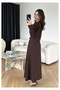 Brown Casual Pleated Dress - 2330 - 4