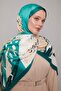 Green Brushed Pattern Twill Shawl - 3