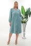Women's Stone Handle Lace Stone Detailed Zippered Plus Size Velvet Dress - 3