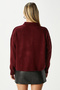 Women's Otto Soft Textured Pola Collar Burgundy Sweater - 6