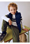 4-10 Years Old Boy's Set |   White T-Shirt, Navy Blue Puffer Vest, Green Sweatpants