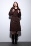 Brown Faux Fur Collar Women's Trench Coat - 2