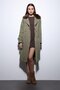 Khaki Faux Fur Collar Women's Trench Coat - 4