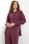Crew Neck Premium Sweat Double Suit with Front Placket Bordo 9384-Tk - 3