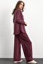 Crew Neck Premium Sweat Double Suit with Front Placket Bordo 9384-Tk - 6