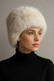 Women's Cream Color Winter Faux Fur Plush Russian Ushanka Hat - 2