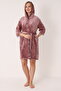 Soft Textured Cotton Bamboo Blend Women's Bathrobe Home Wear - Coffee 3476 - 5