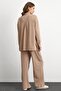Crew Neck Premium Sweat Double Suit with Placket on the Front Beige 9384-Tk - 7