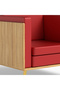 KD 3326 Coco Bolo Wooden Single Seat Sofa with Golden Legs and Red PU Cushion for Office - 3