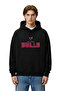 Bulls Oversize Black Hooded Sweatshirt
