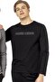 Men's Black Pajama Set, 100% Cotton, Long Sleeves, with Pockets